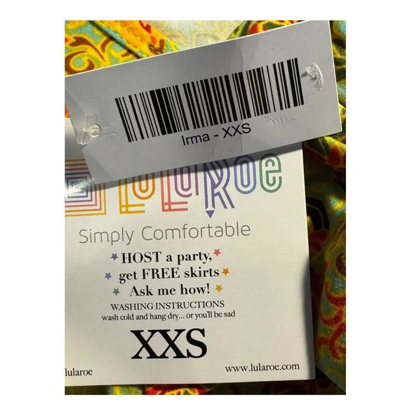 NEW LuLaRoe Irma Women's XXS Multicolor Geometric Print Tunic Top High-Low NWT - Picture 4 of 7